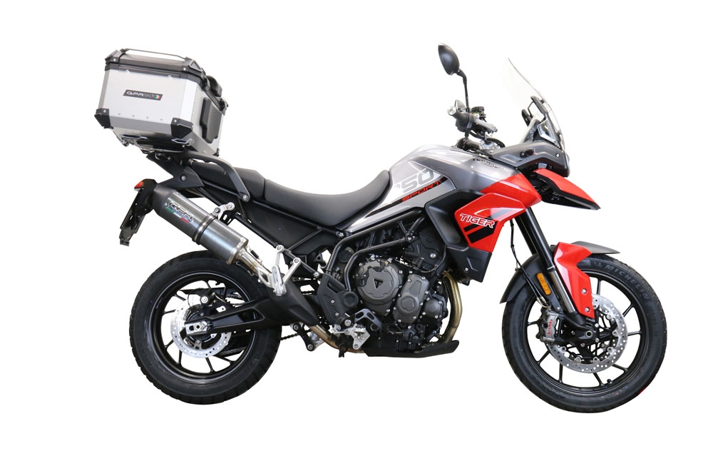 Baúl en aluminio color plata con placa específica incluida Baúl GPR TECH compatible con  Triumph Tiger 900 2020/2023 e5