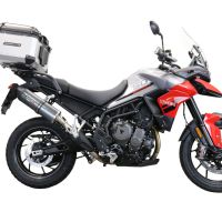 Baúl en aluminio color plata con placa específica incluida Baúl GPR TECH compatible con  Triumph Tiger 850 Sport 2020/2024 e5