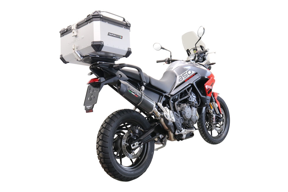 Baúl en aluminio color plata con placa específica incluida Baúl GPR TECH compatible con  Triumph Tiger 900 2020/2023 e5