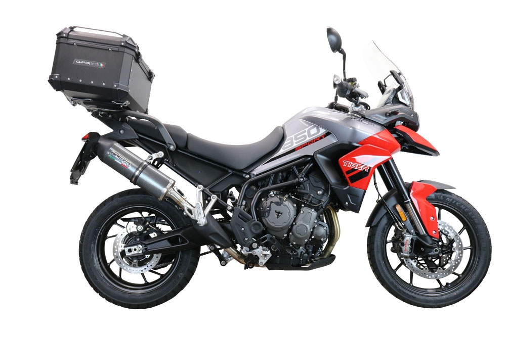 Baúl en aluminio, color negro con placa específica incluida Baúl GPR TECH compatible con  Triumph Tiger 1200 Gt - Rally 2022/2024 e5