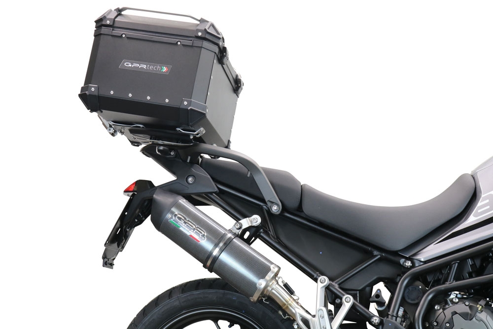 Baúl en aluminio, color negro con placa específica incluida Baúl GPR TECH compatible con  Triumph Tiger 1200 Gt - Rally 2022/2024 e5