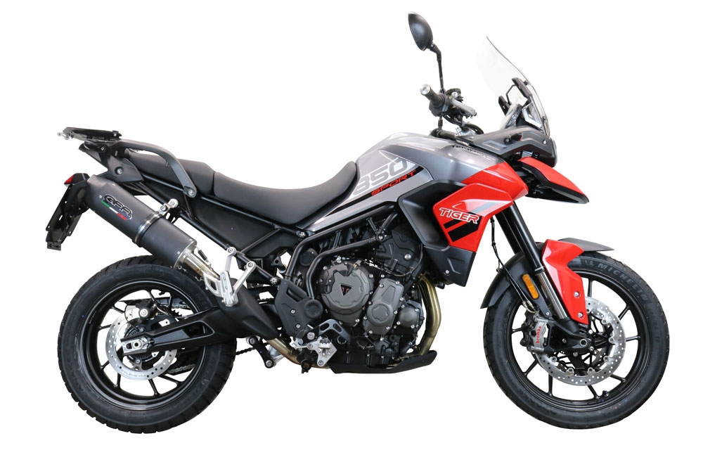 Escape compatible con Triumph Tiger 850 2020-2024, Furore Evo4 Nero, Escape legal, homologado, silenciador con db killer desmontable y tubo de conexión específico 