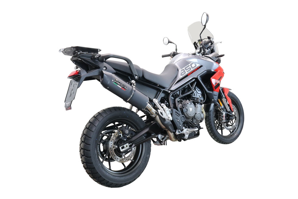 Escape compatible con Triumph Tiger 850 2020-2024, Furore Evo4 Nero, Escape legal, homologado, silenciador con db killer desmontable y tubo de conexión específico 