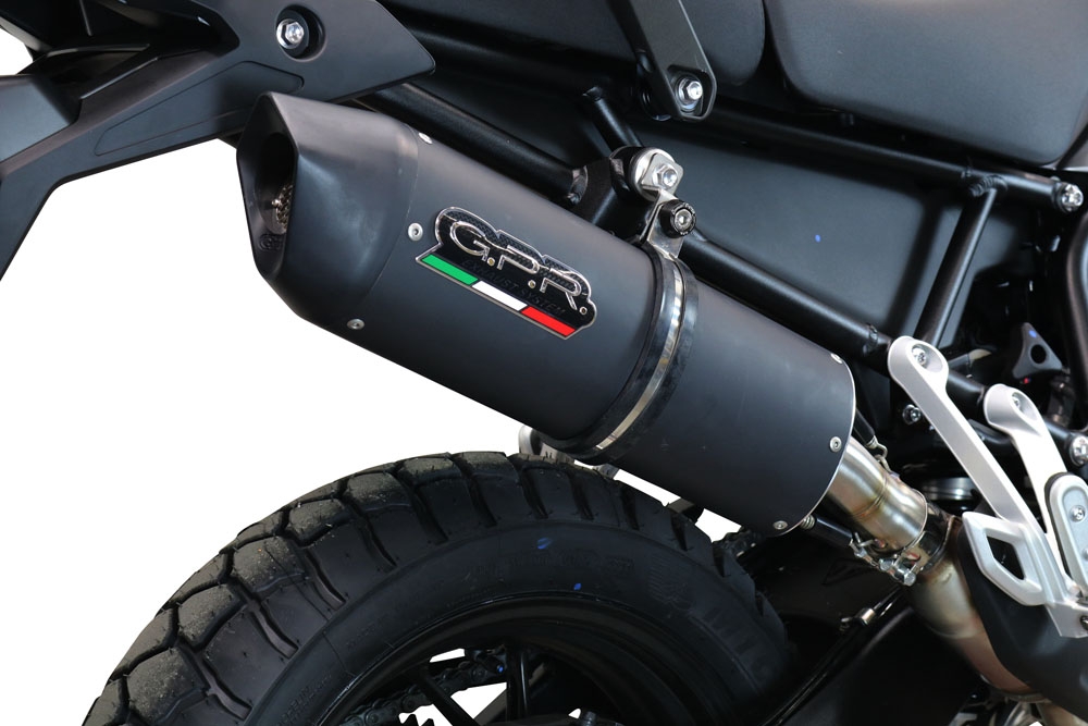 Escape compatible con Triumph Tiger 850 2020-2024, Furore Evo4 Nero, Escape legal, homologado, silenciador con db killer desmontable y tubo de conexión específico 