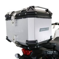 Baúl en aluminio color plata con placa específica incluida Baúl GPR TECH compatible con  Suzuki V-Strom Dl 650 2021/2024 e5