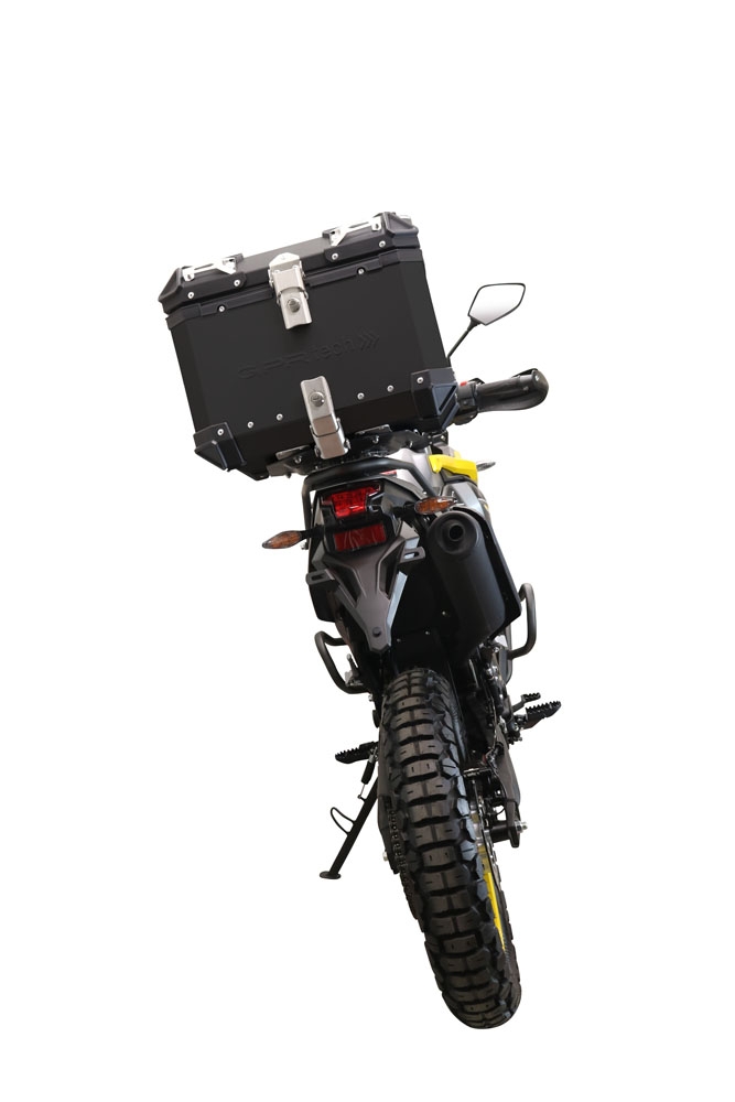 Baúl en aluminio, color negro con placa específica incluida Baúl GPR TECH compatible con  Voge 300Rally 2022/2024 e5