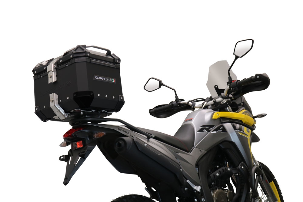 Baúl en aluminio, color negro con placa específica incluida Baúl GPR TECH compatible con  Voge 300Rally 2022/2024 e5