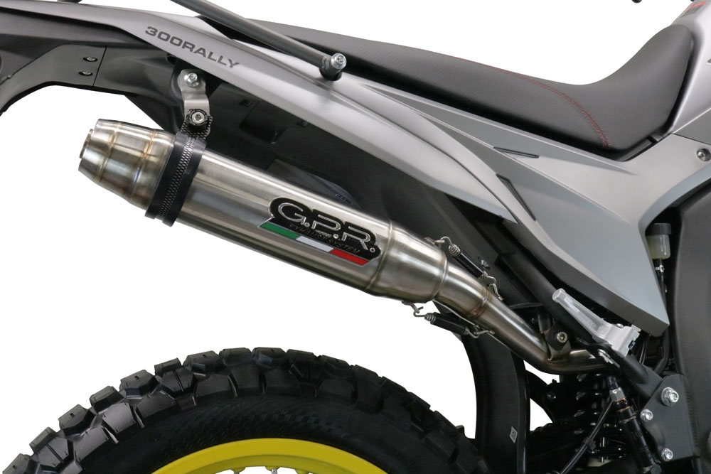 GPR escape compatible con  Voge 300Rally 2022-2024, Deeptone Inox, Escape legal, homologado, silenciador con catalizador, db killer desmontable y tubo de conexión específico 