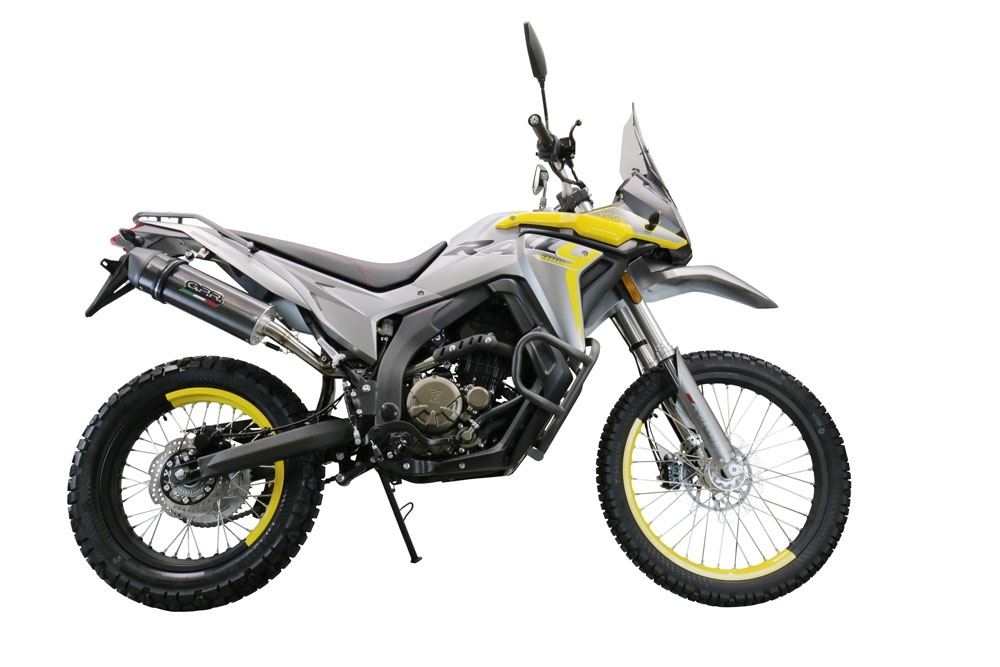 Escape compatible con Voge 300Rally 2022-2024, Furore Evo4 Poppy, Escape legal, homologado, silenciador con catalizador, db killer desmontable y tubo de conexión específico 