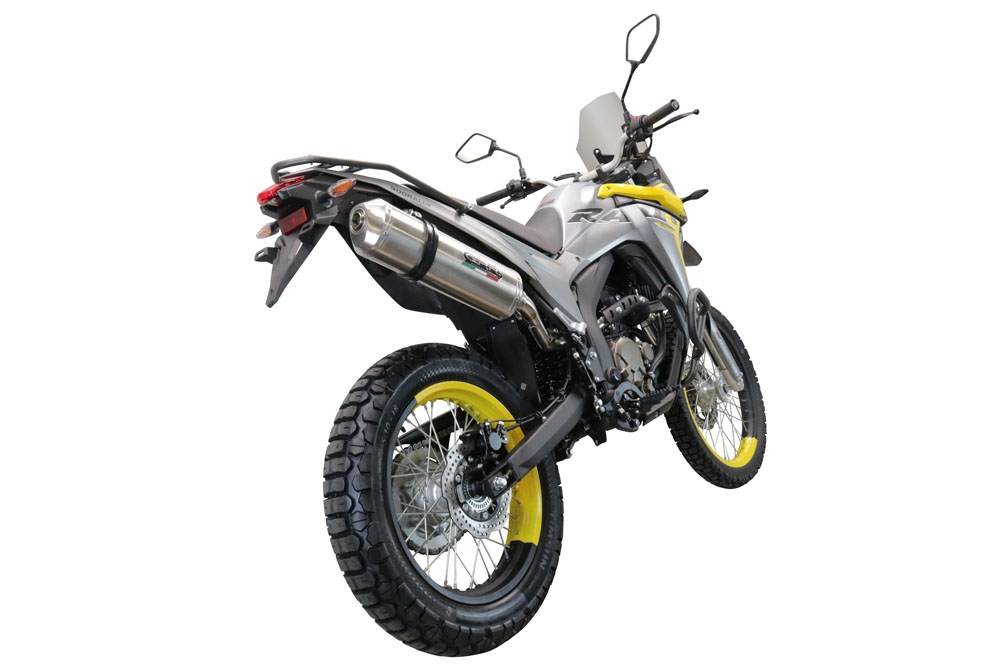 Escape compatible con Voge 300Rally 2022-2024, Satinox , Escape legal, homologado, silenciador con catalizador, db killer desmontable y tubo de conexión específico 