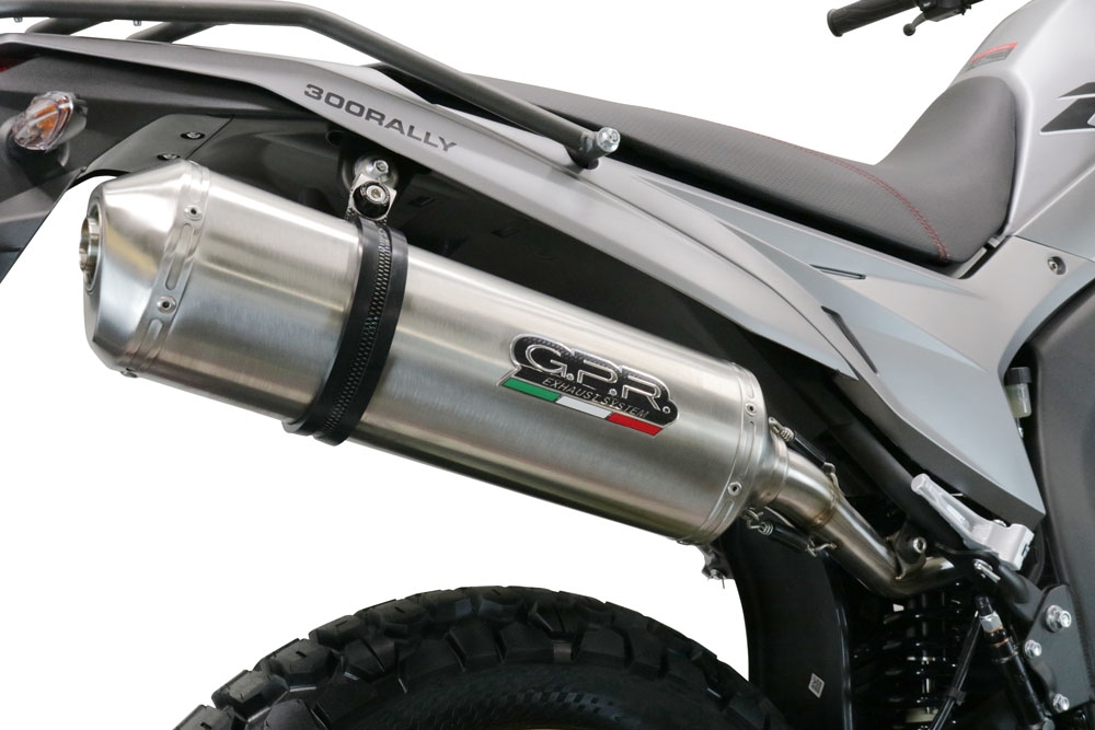 Escape compatible con Voge 300Rally 2022-2024, Satinox , Escape legal, homologado, silenciador con catalizador, db killer desmontable y tubo de conexión específico 