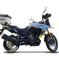 Baúl en aluminio color plata con placa específica incluida Baúl GPR TECH compatible con  Suzuki V-Strom Dl 650 2017/2020 e4