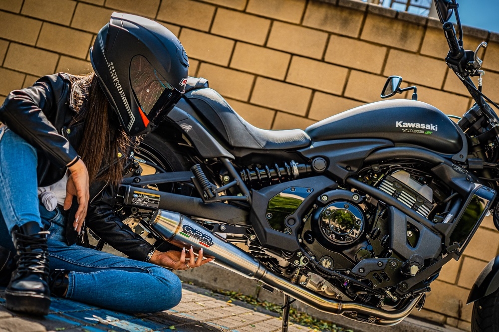 Escape compatible con Kawasaki Vulcan 650 S 2021-2023, Ultracone, Escape completo homologado y legal,con catalizador incluido db killer extraíble 