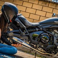 Escape compatible con Kawasaki Vulcan 650 S 2021-2023, Ultracone, Escape completo homologado y legal,con catalizador incluido db killer extraíble 