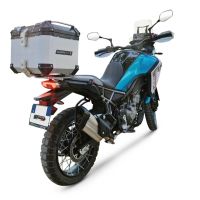 Baúl en aluminio color plata con placa específica incluida Baúl GPR TECH compatible con  Cf Moto 450MT 2023/2025
