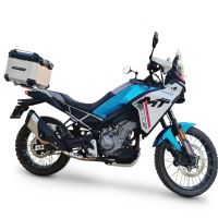 Baúl en aluminio color plata con placa específica incluida Baúl GPR TECH compatible con  Cf Moto 450MT 2023/2025