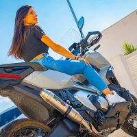Escape compatible con Honda X-Adv 750 2016-2020, Deeptone Inox, Escape legal, homologado, silenciador con db killer desmontable y tubo de conexión específico 