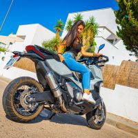Escape compatible con Honda X-Adv 750 2021-2024, Satinox, Escape legal, homologado, silenciador con db killer desmontable y tubo de conexión específico 