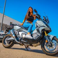 Escape compatible con Honda X-Adv 750 2021-2024, Satinox, Escape legal, homologado, silenciador con db killer desmontable y tubo de conexión específico 