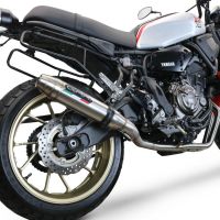 Escape compatible con Yamaha Xsr 700 2017-2020, Deeptone Inox, Escape completo racing, incluyendo colector y db killer desmontable, sin homologación 