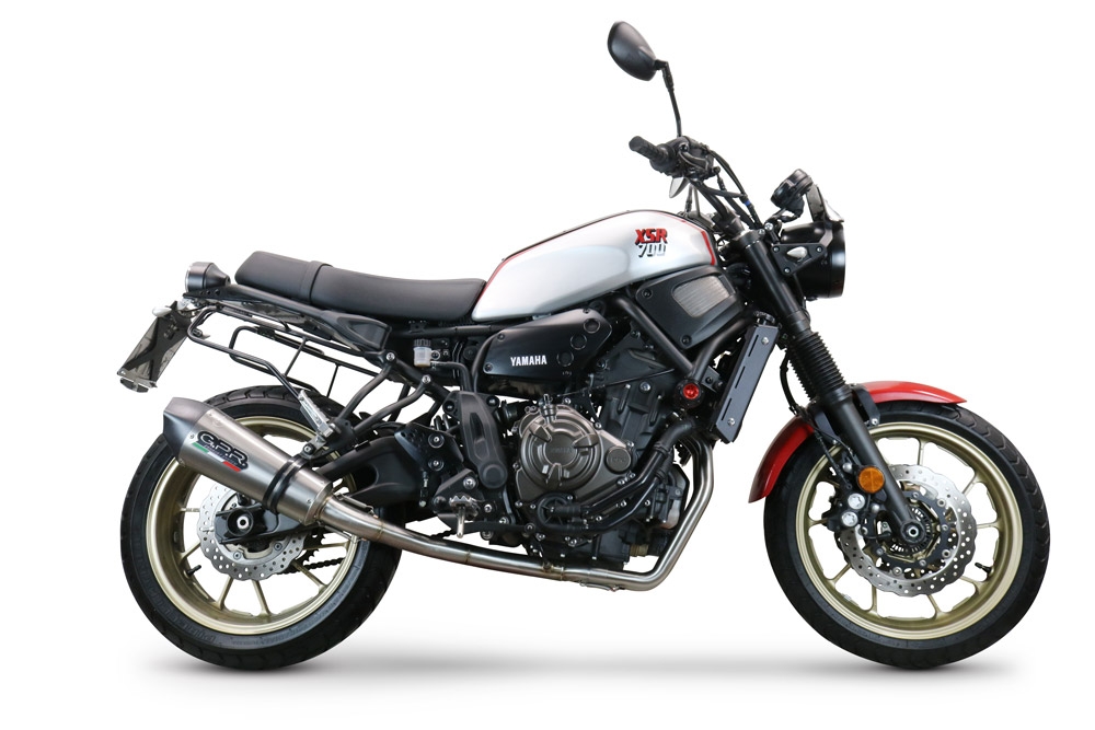 Escape compatible con Yamaha Xsr 700 2021-2024, GP Evo4 Titanium, Escape completo homologado y legal,con catalizador incluido db killer extraíble 