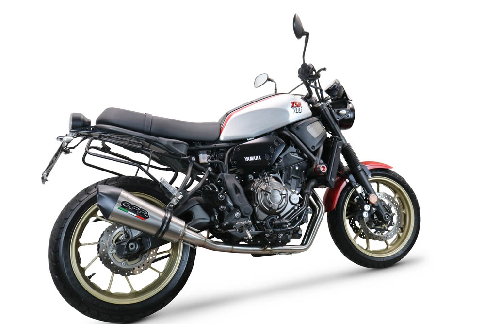 Escape compatible con Yamaha Xsr 700 2021-2024, GP Evo4 Titanium, Escape completo homologado y legal,con catalizador incluido db killer extraíble 