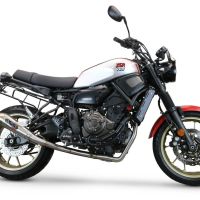 Escape compatible con Yamaha Xsr 700 2021-2024, Powercone Evo, Escape completo homologado y legal,con catalizador incluido db killer extraíble 