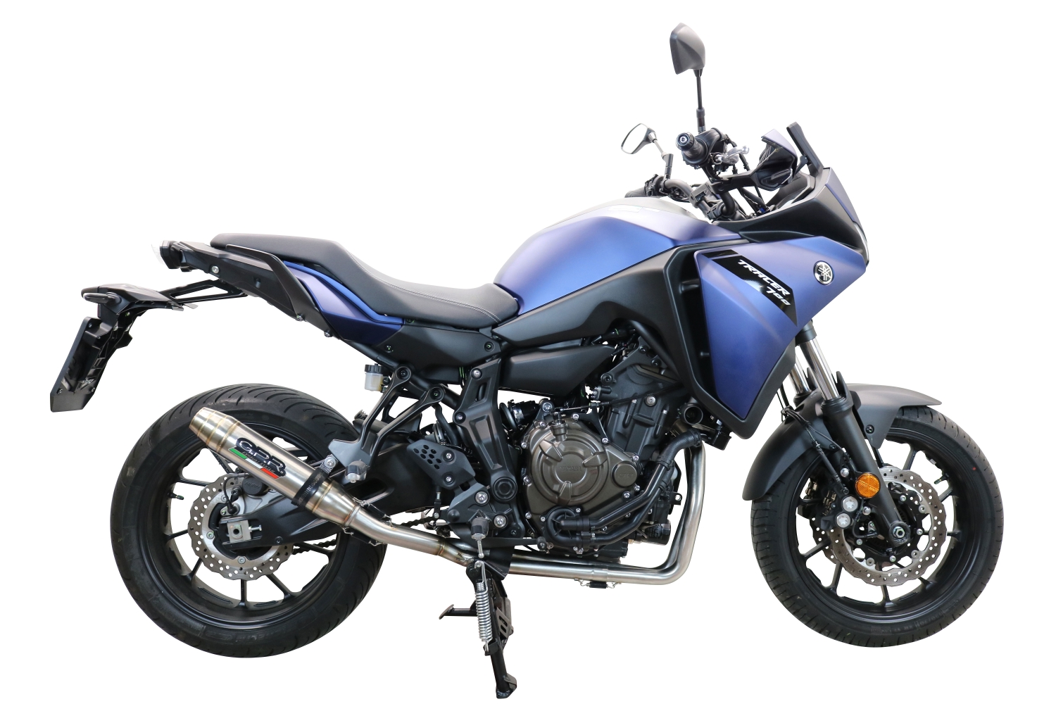 Escape compatible con Yamaha Tracer 7 2021-2024, Deeptone Inox, Escape completo racing, incluyendo colector y db killer desmontable, sin homologación 