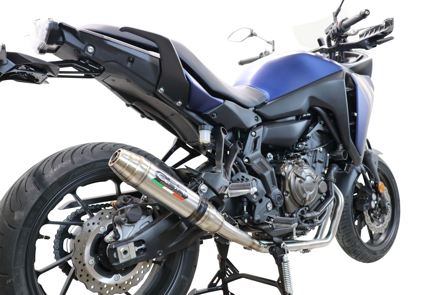 Escape compatible con Yamaha Tracer 7 2021-2024, Deeptone Inox, Escape completo racing, incluyendo colector y db killer desmontable, sin homologación 