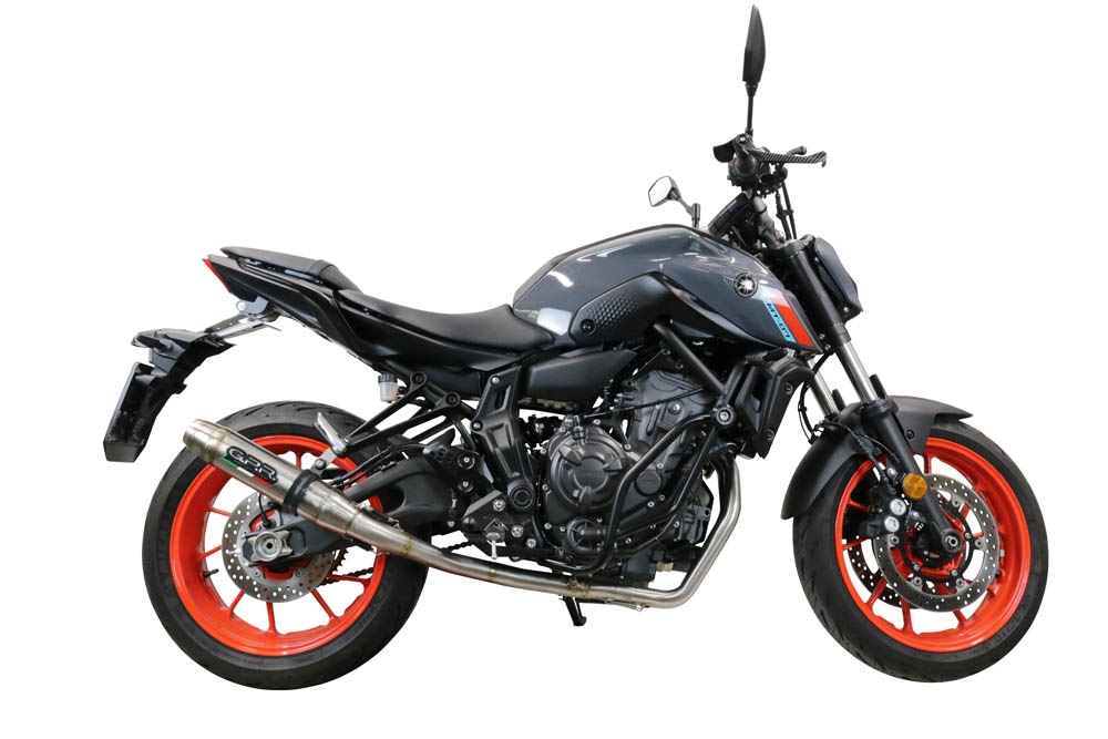 Escape compatible con Yamaha Mt-07 2017-2020, Deeptone Inox, Escape completo racing, incluyendo colector y db killer desmontable, sin homologación 