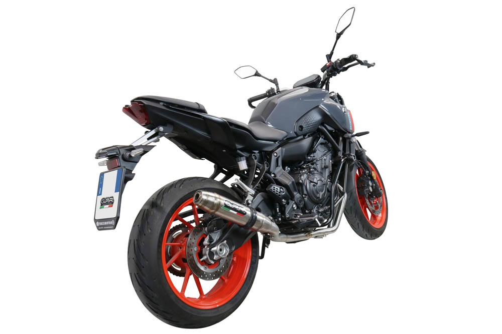 Escape compatible con Yamaha Mt-07 2017-2020, Deeptone Inox, Escape completo racing, incluyendo colector y db killer desmontable, sin homologación 