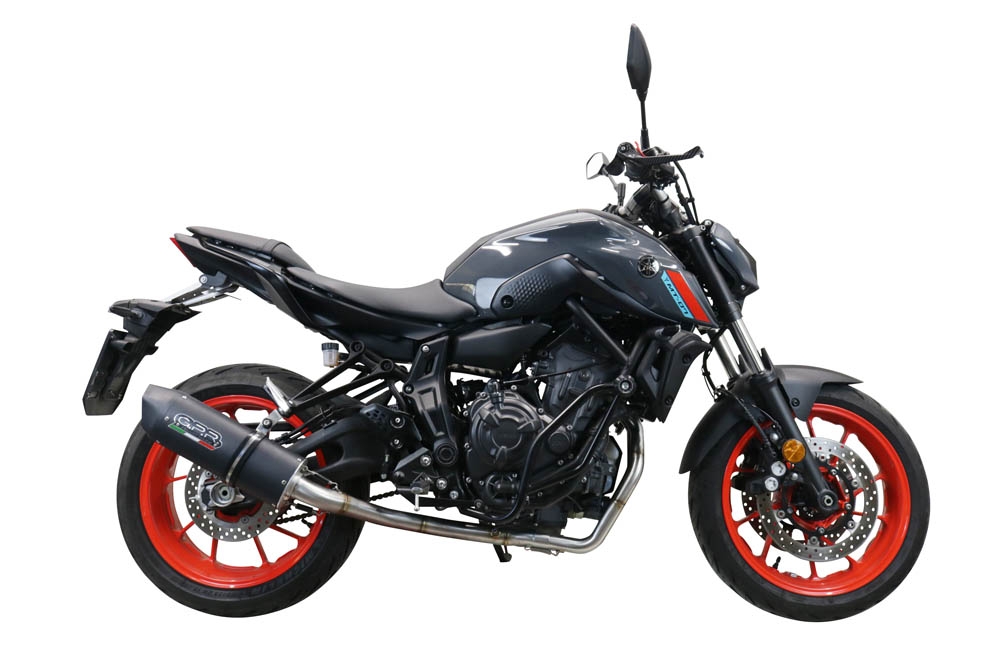 Escape compatible con Yamaha Mt-07 2021-2024, Furore Nero, Escape completo racing, incluyendo colector y db killer desmontable, sin homologación 