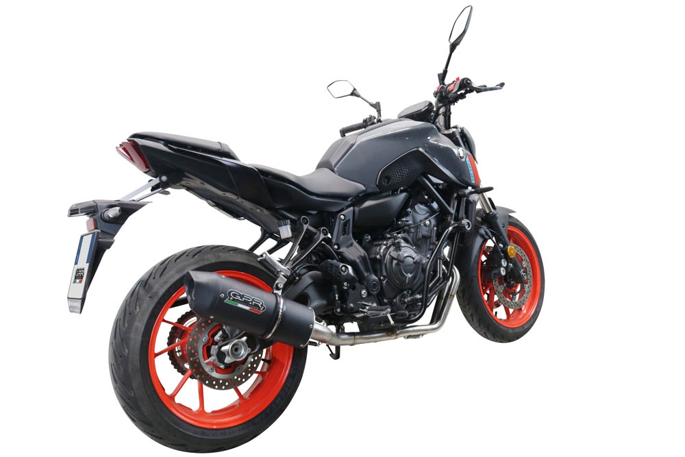 Escape compatible con Yamaha Mt-07 2021-2024, Furore Nero, Escape completo racing, incluyendo colector y db killer desmontable, sin homologación 