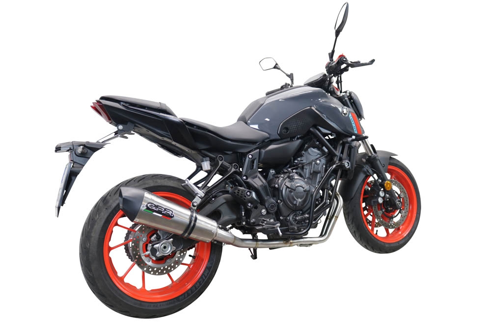 GPR escape compatible con  Yamaha Mt-07  2021-2024, New Grand Prix Evo Titanium, Escape completo homologado y legal,con catalizador incluido db killer extraíble 