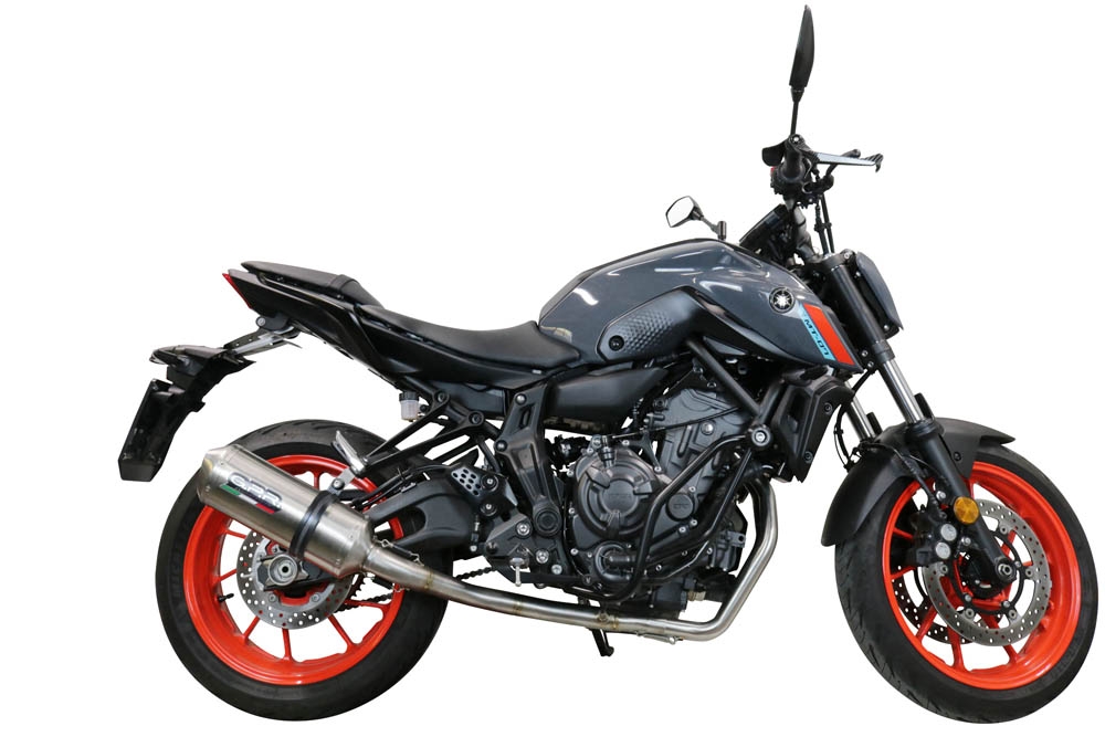 Escape compatible con Yamaha Mt-07 2014-2016, Satinox , Escape completo homologado y legal, incluido db killer extraíble 
