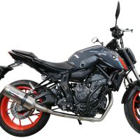 Escape compatible con Yamaha Mt-07 2014-2016, Satinox , Escape completo homologado y legal, incluido db killer extraíble 