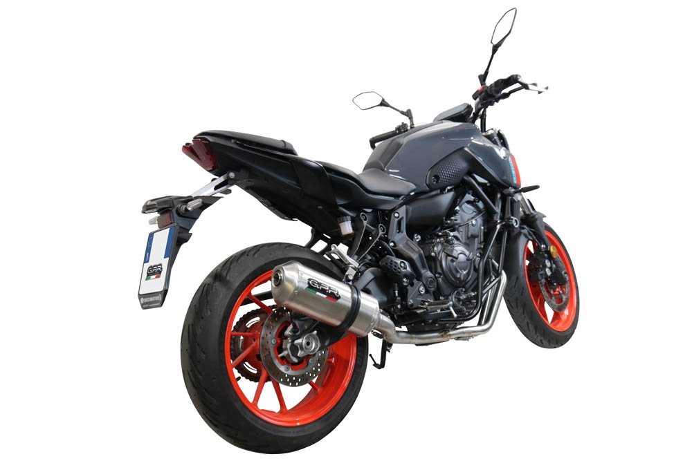 Escape compatible con Yamaha Mt-07 2014-2016, Satinox , Escape completo homologado y legal, incluido db killer extraíble 