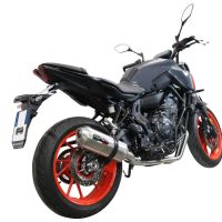 Escape compatible con Yamaha Mt-07 2014-2016, Satinox , Escape completo homologado y legal, incluido db killer extraíble 