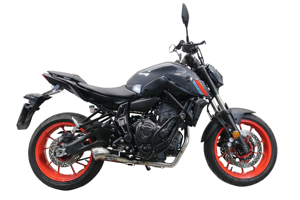 Escape compatible con Yamaha Mt-07 2021-2024, Powercone Evo, Escape completo homologado y legal,con catalizador incluido db killer extraíble 