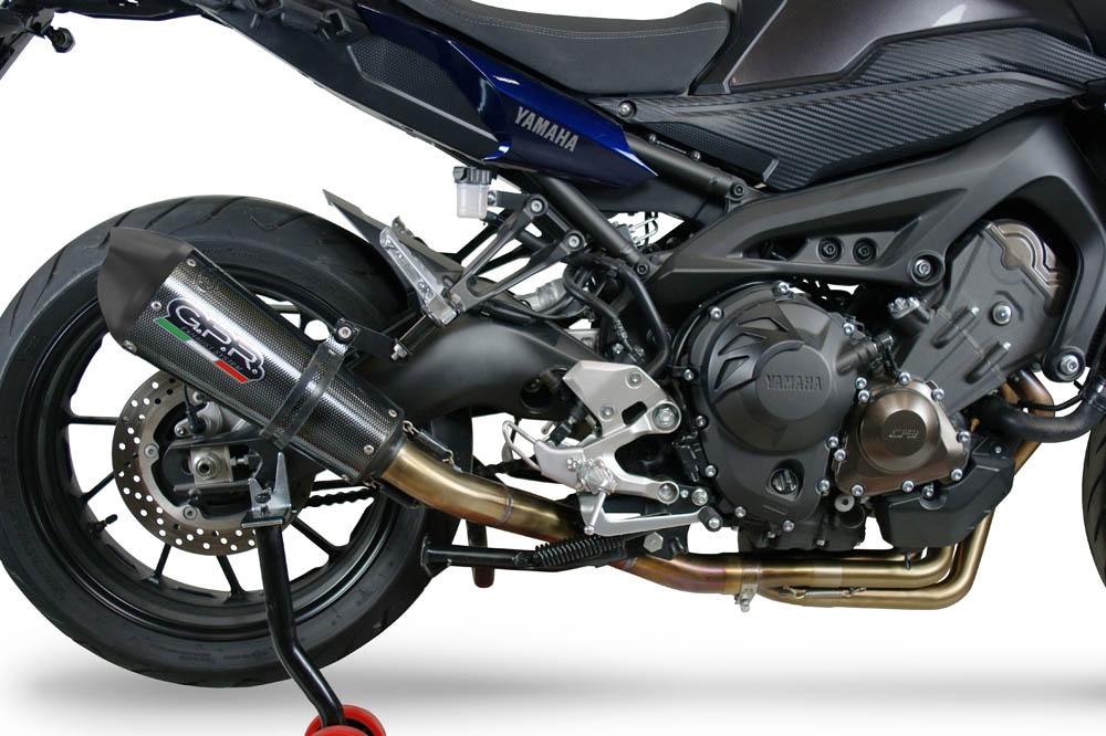 Escape compatible con Yamaha Tracer 9 GT 2021-2024, GP Evo4 Poppy, Escape completo homologado y legal,con catalizador incluido db killer extraíble 