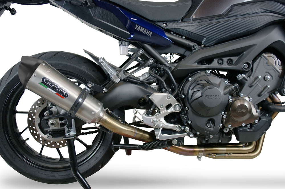 Escape compatible con Yamaha Tracer 9 2021-2024, GP Evo4 Titanium, Escape completo homologado y legal,con catalizador incluido db killer extraíble 