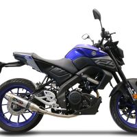 Escape compatible con Yamaha Mt 125 2020-2020, Deeptone Inox, Escape completo homologado y legal,con catalizador incluido db killer extraíble 