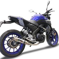 Escape compatible con Yamaha Mt 125 2020-2020, Deeptone Inox, Escape completo homologado y legal,con catalizador incluido db killer extraíble 