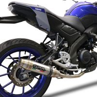 Escape compatible con Yamaha Mt 125 2020-2020, Deeptone Inox, Escape completo homologado y legal,con catalizador incluido db killer extraíble 