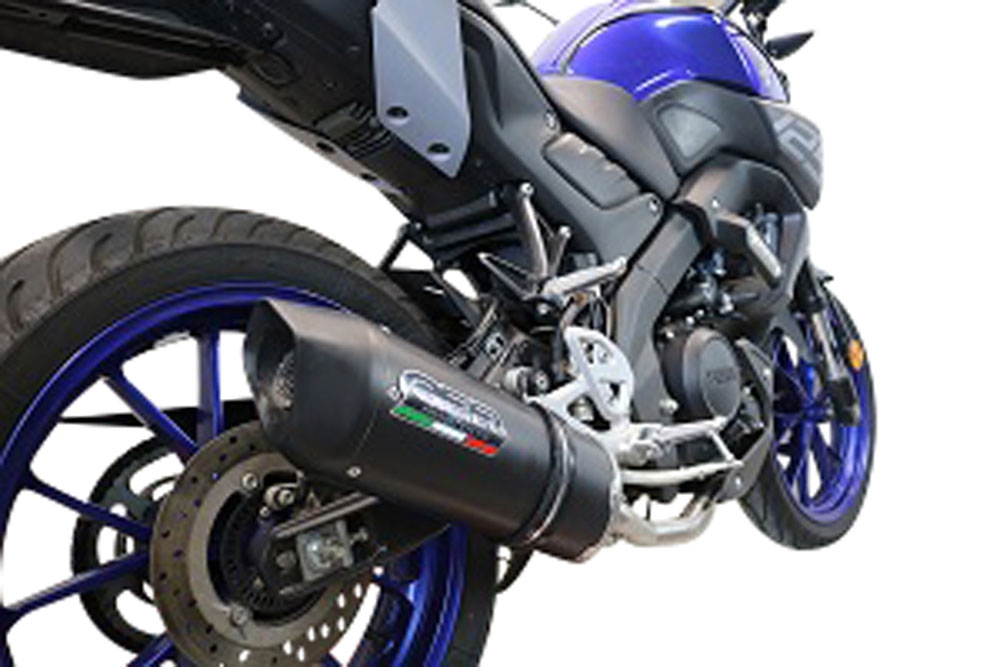Escape compatible con Yamaha Mt 125 2020-2020, Furore Evo4 Nero, Escape completo homologado y legal,con catalizador incluido db killer extraíble 