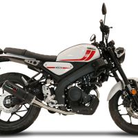 Escape compatible con Yamaha XSR 125 2021-2025, M3 Black Titanium, Escape completo homologado y legal,con catalizador incluido db killer extraíble 