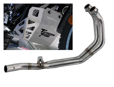 Escape compatible con Yamaha Tenere 700 2019-2020, Decatalizzatore + Paracoppa Titanio, Tubo supresor de catalizador más placa protectora de titanio del motor 