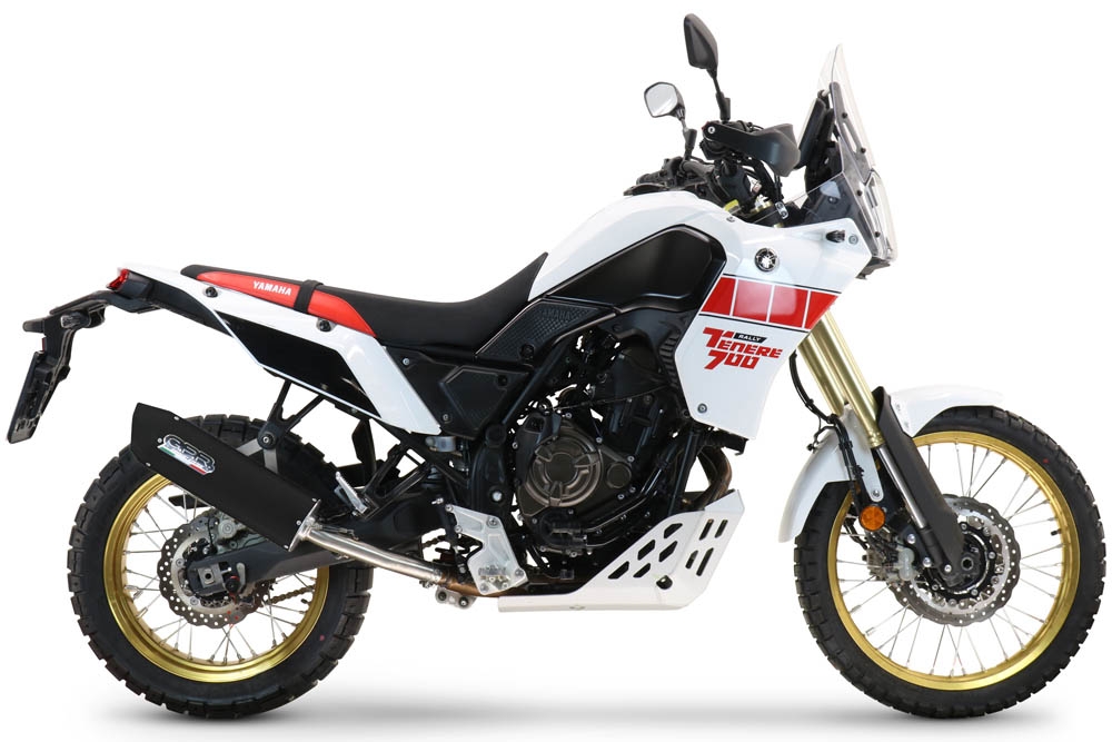 Escape compatible con Yamaha Tenere 700 2019-2020, Furore Evo4 Nero, Escape legal, homologado, silenciador con db killer desmontable y tubo de conexión específico 