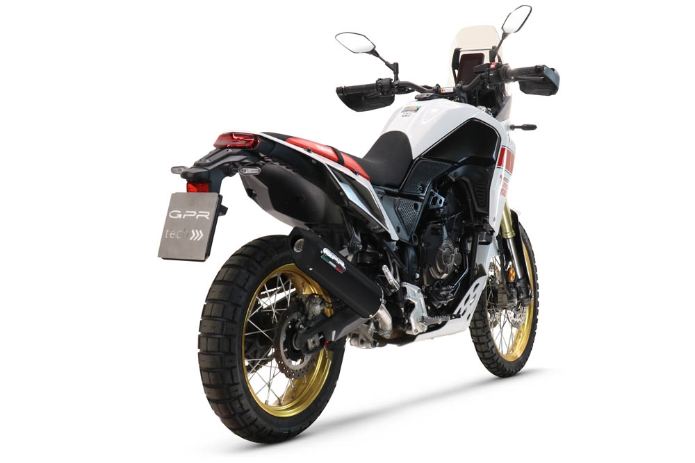 Escape compatible con Yamaha Tenere 700 2019-2020, Furore Evo4 Nero, Escape legal, homologado, silenciador con db killer desmontable y tubo de conexión específico 
