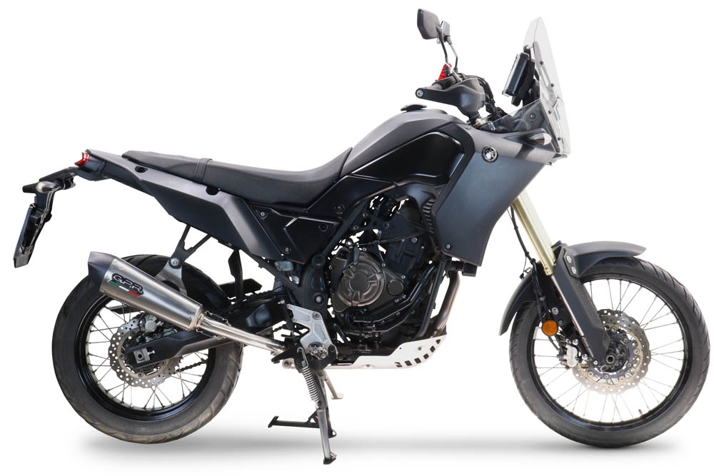 GPR escape compatible con  Yamaha Tenere 700 2019-2020, New Grand Prix Evo Titanium, Escape legal, homologado, silenciador con db killer desmontable y tubo de conexión específico 